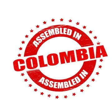 Assembled in Colombia Stock Illustration