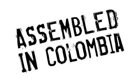 Assembled in Colombia rubber stamp Stock Illustration