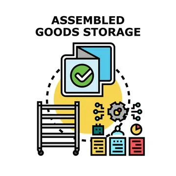 Assembled goods storage process and logistics management Illustrazione stock