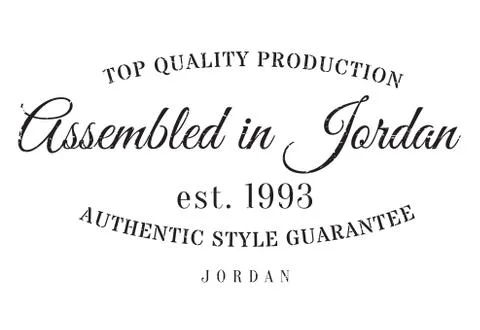 Assembled in Jordan rubber stamp Stock Illustration