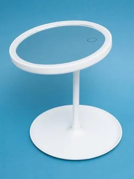Assembled led mirror on stand angled view Stock Photos