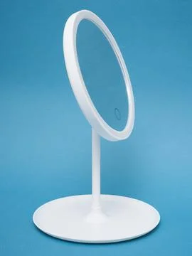Assembled led mirror on stand front view Stock Photos