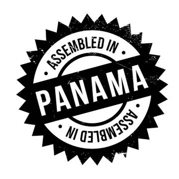 Assembled in Panama rubber stamp Stock Illustration