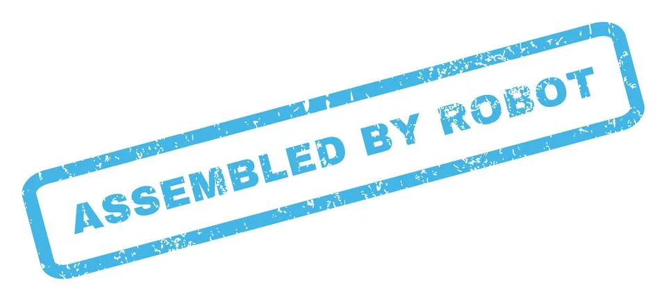 Assembled By Robot Rubber Stamp Stock Illustration
