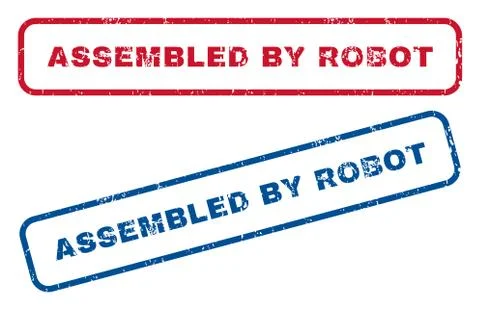 Assembled By Robot Rubber Stamps Stock Illustration