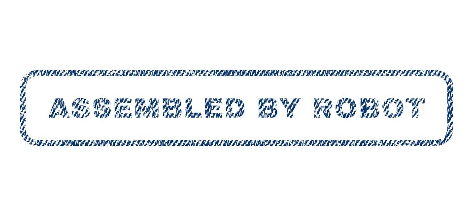 Assembled By Robot Textile Stamp 스톡 일러스트