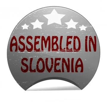 Assembled in Slovenia Illustrazione stock