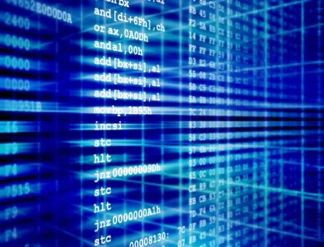 Assembler code of computer program Stock Illustration