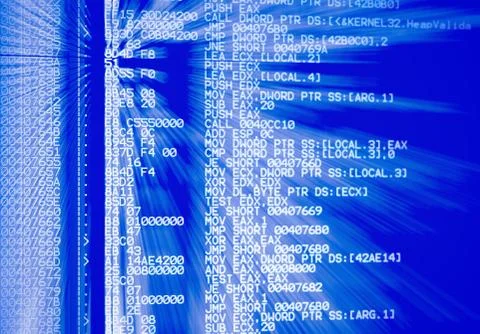 Assembler source code Stock Photos