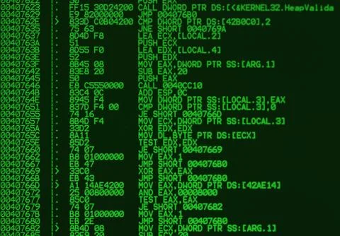 Assembler source code Stock Photos