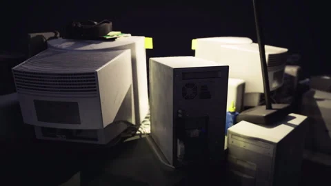 Assemblies and elements highlighted by concentrated warm lighting effects Stock Footage 333554714