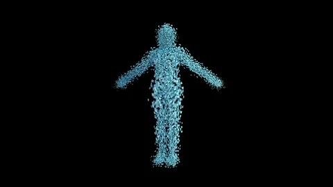 Assembling an abstract person. The idea of a futuristic personality. Stock Footage 125885786