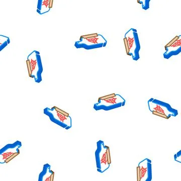 Assembling boats in bottles isometric icon seamless pattern イラスト素材