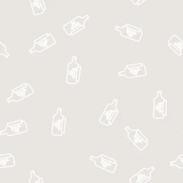 Assembling boats in bottles line vector seamless pattern イラスト素材