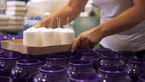 Assembling candles Stock Footage 126785833
