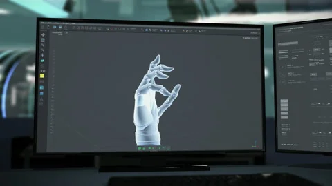 Assembling the digital prosthetic arm model in advanced engineering software 動画素材 238395964
