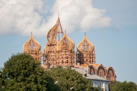 Assembling the Dome Church Stock Photos