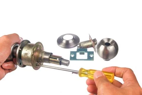 Assembling door knob Stock Photos