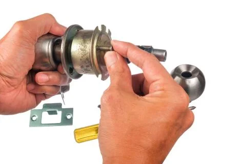 Assembling door knob Stock Photos