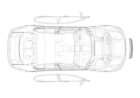 Assembling electric car. Vector Stock Illustration