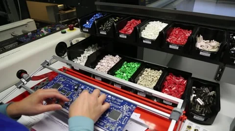 Assembling electronic components Stock Footage 61129416