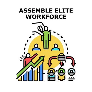 Assembling elite workforce for business development success Stock Illustration