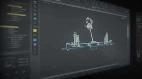 Assembling the equipment elements using the Professional Technical computer ui Stock Footage 253173896