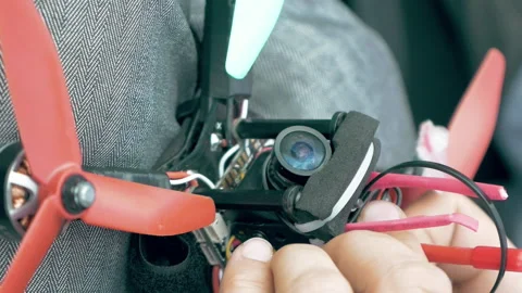 Assembling FPV drone preparing quadcopter flight Stock Footage 91143856