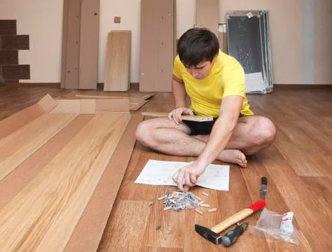 Assembling furniture Stock Photos