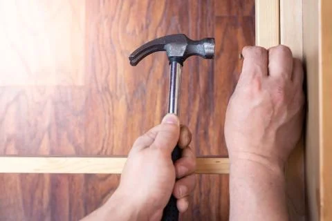 Assembling furniture with using tools Stock Photos