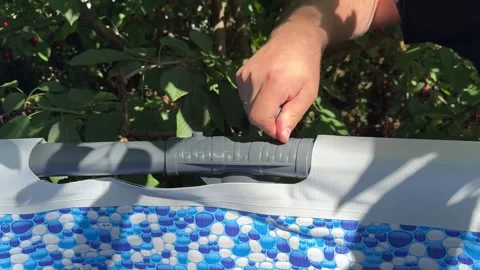 Assembling Garden Pool and Enjoying Leisure Video stock 278052813