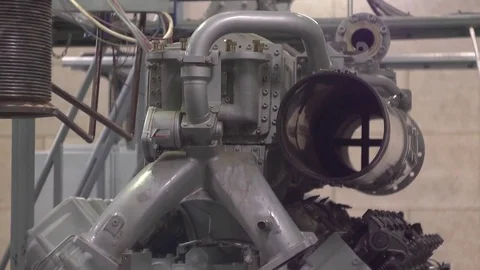 Assembling gas power generator engine Stock Footage 85196218