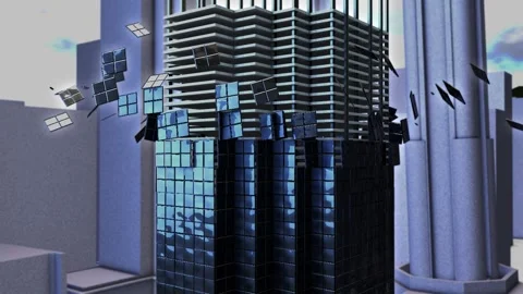 Assembling Highrise Building Stock Footage 265954680