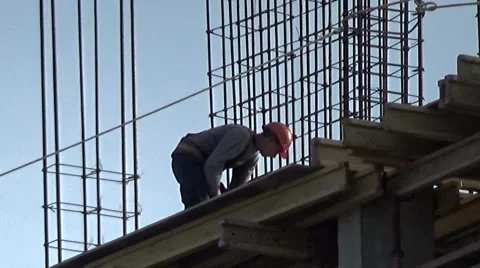 Assembling  the house.   Perm, Russia, September 2015 Stock Footage 54911623