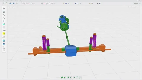 Assembling industrial machine details in the modern cad program interface Stock Footage 303566771