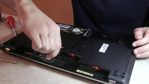 Assembling laptop at home Stock Footage 71508894