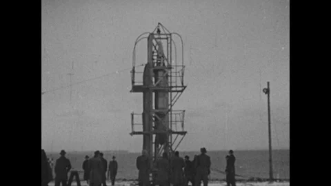 Assembling launch of early V2 rockets Video stock 103385259