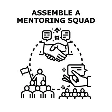 Assembling mentoring squad for business development 库存插图
