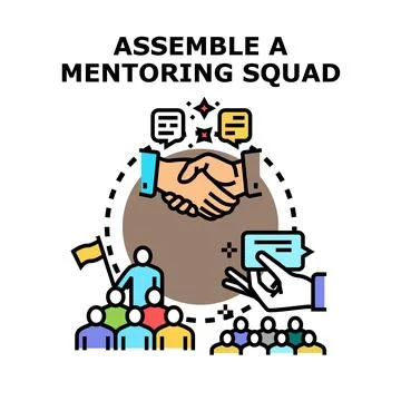 Assembling mentoring squad for business development Stock Illustration