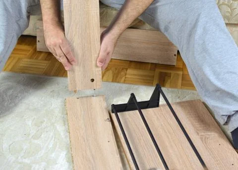 Assembling a New Drawer Shoe Rack Stock Photos