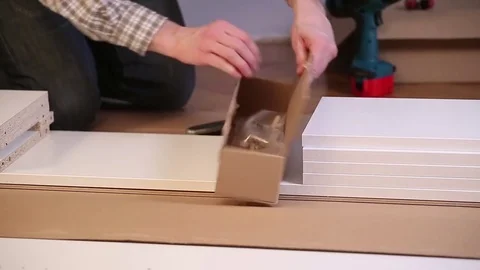 Assembling new furniture Video stock 71114757