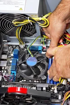 Assembling a PC close up Build a PC builder Copyright: xZoonar.com/Iuriixx... 스톡 사진