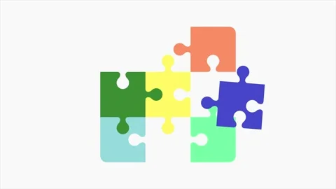 Assembling puzzle pieces motion graphics Stock Footage 321615638