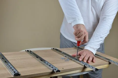 Assembling Rails for Drawers Stock Photos