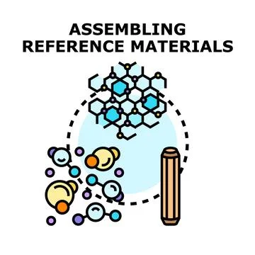 Assembling reference materials concept flat illustration Stock Illustration