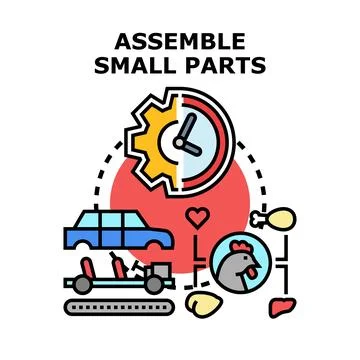 Assembling small parts for efficient production process 库存插图