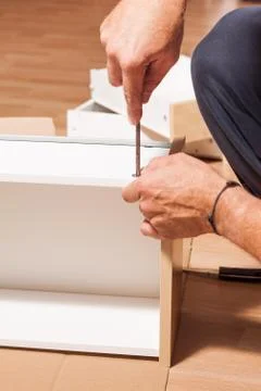 Assembling of table Stock Photos