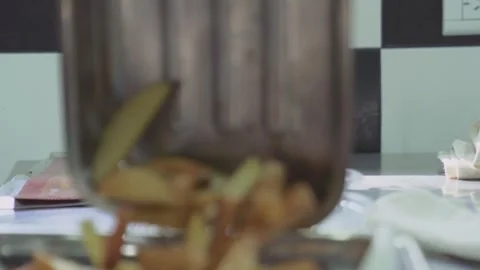 Assembling tray with pancook ready to deliver Stock Footage 240466847