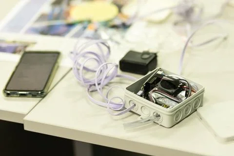 Assembling the weather sensor Stock Photos