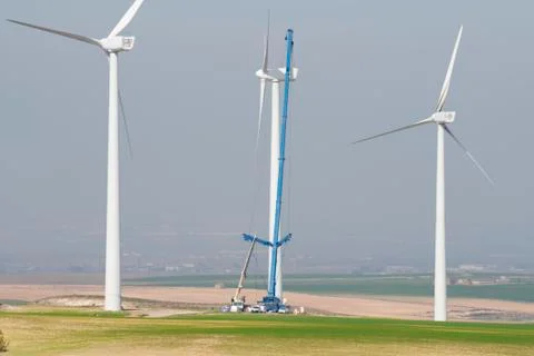 Assembling a windmill Stock Photos